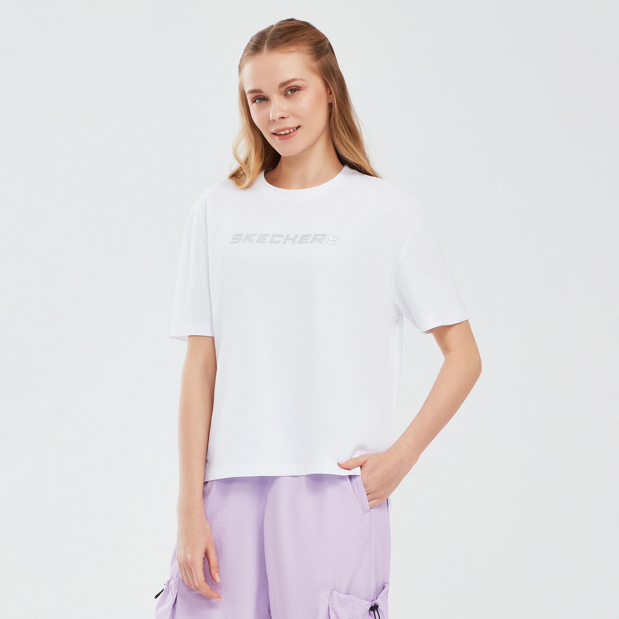 Skechers Graphic Kadın Beyaz Günlük T-Shirt
