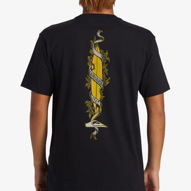  Quiksilver Step Up Erkek Siyah Günlük T-Shirt