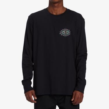  Billabong Crayon Wave Erkek Siyah Uzun Kollu Günlük T-Shirt