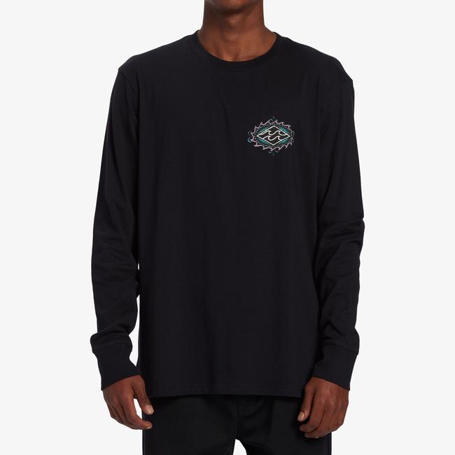  Billabong Crayon Wave Erkek Siyah Uzun Kollu Günlük T-Shirt