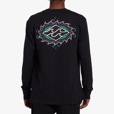  Billabong Crayon Wave Erkek Siyah Uzun Kollu Günlük T-Shirt