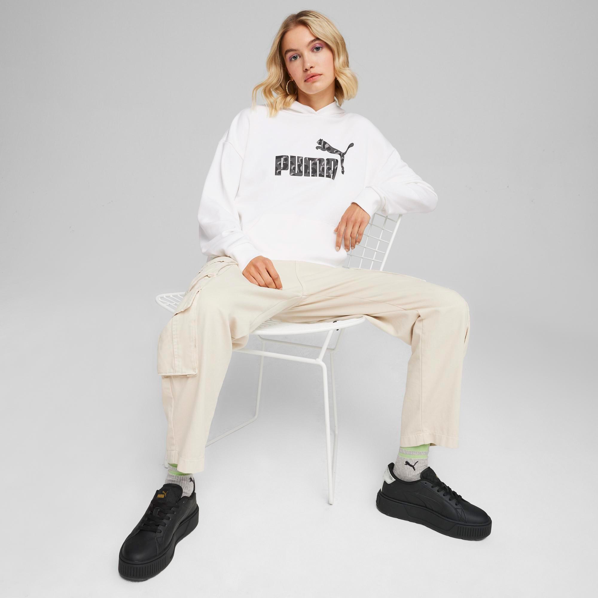 Puma Ess+ Anımal Hoodie Tr Kadın Beyaz Sweat
