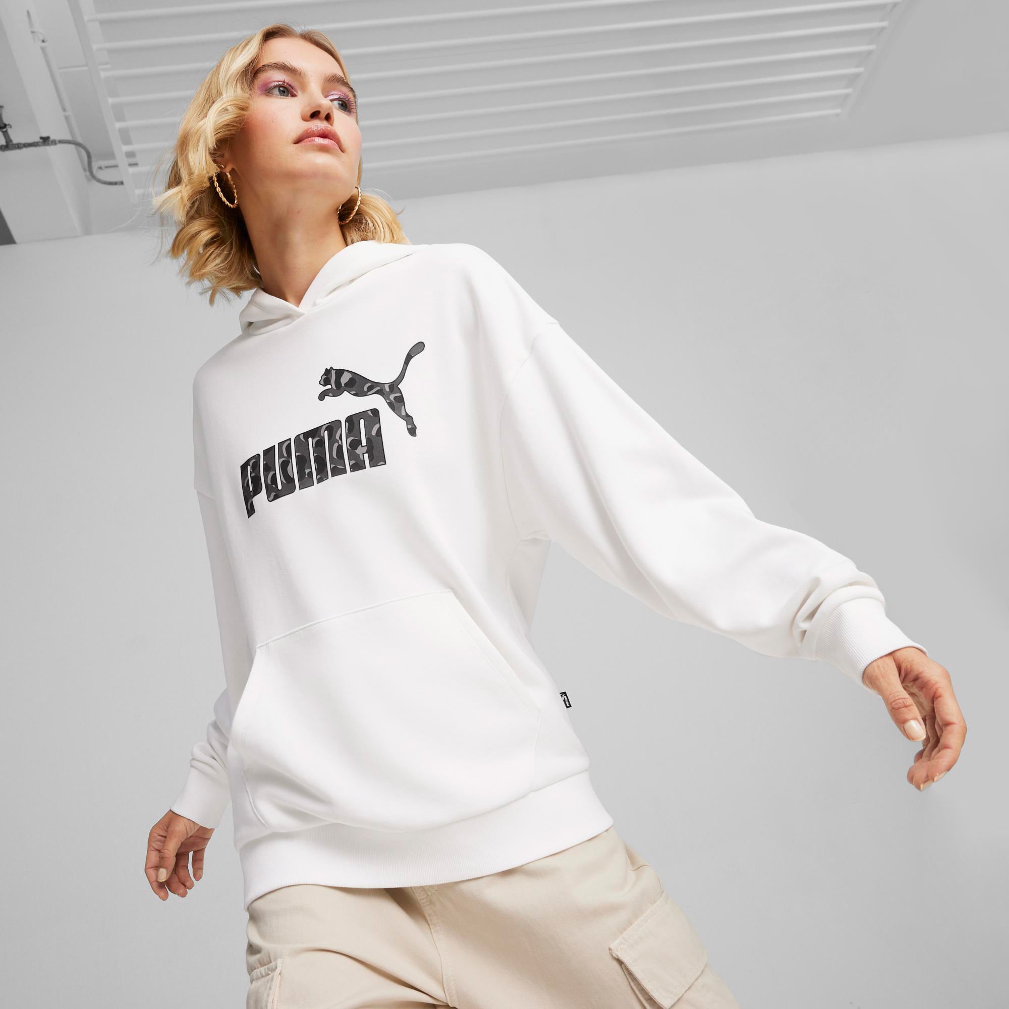  Puma Ess+ Anımal Hoodie Tr Kadın Beyaz Sweat