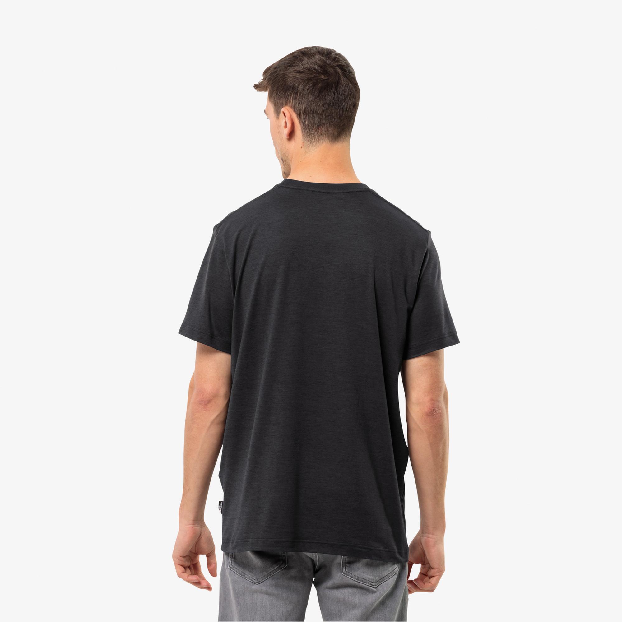 Jack Wolfskin Brand Erkek Siyah Günlük T-Shirt