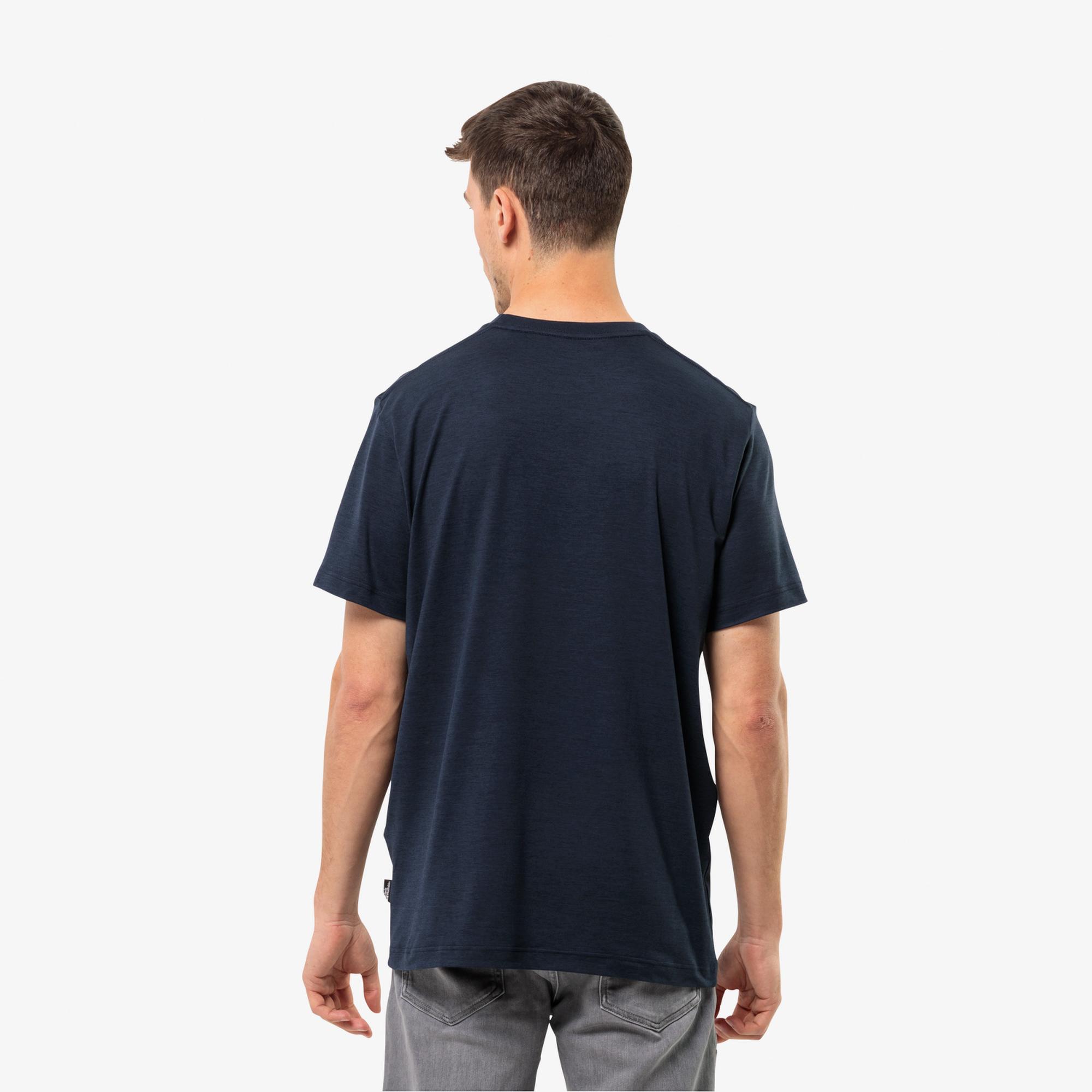 Jack Wolfskin Brand Erkek Mavi Günlük T-Shirt