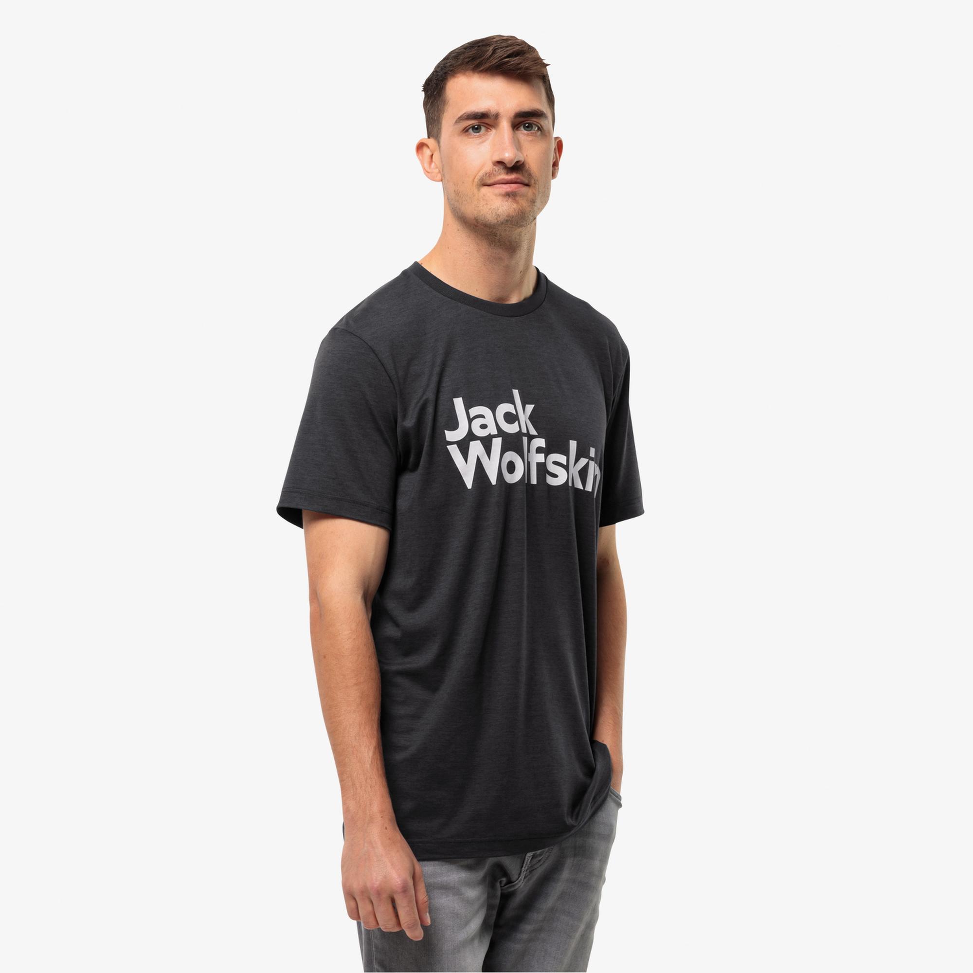 Jack Wolfskin Brand Erkek Siyah Günlük T-Shirt
