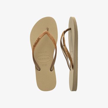  Havaianas Slim Glitter Kadın Altın Terlik