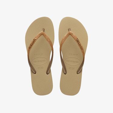  Havaianas Slim Glitter Kadın Altın Terlik