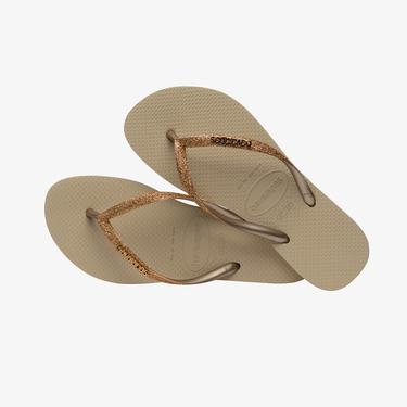  Havaianas Slim Glitter Kadın Altın Terlik