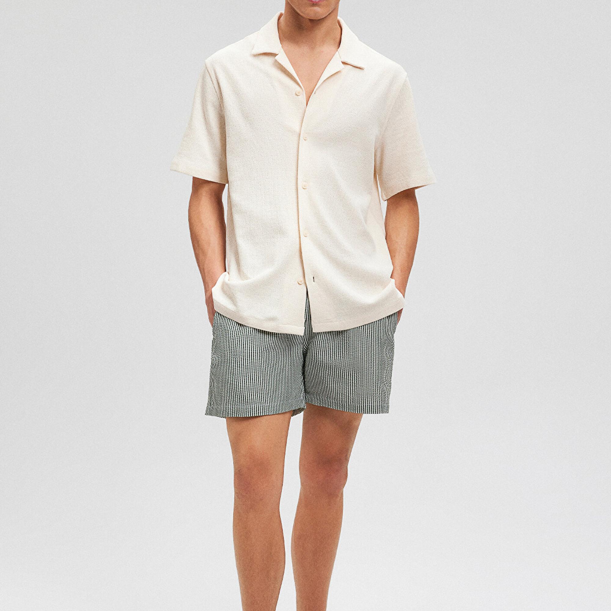 Mavi Gofre Kumaş Yeşil Deniz Şortu 0910235-71883