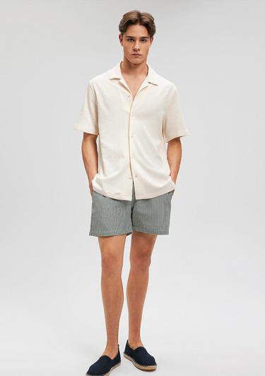  Mavi Gofre Kumaş Yeşil Deniz Şortu 0910235-71883