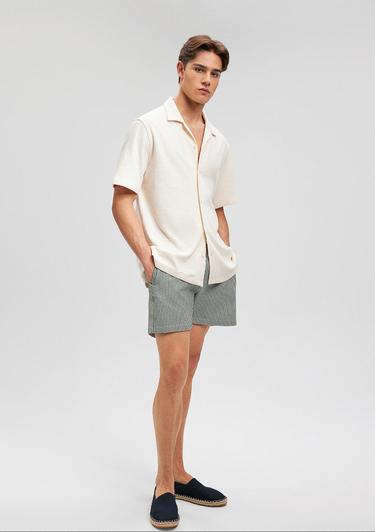  Mavi Gofre Kumaş Yeşil Deniz Şortu 0910235-71883