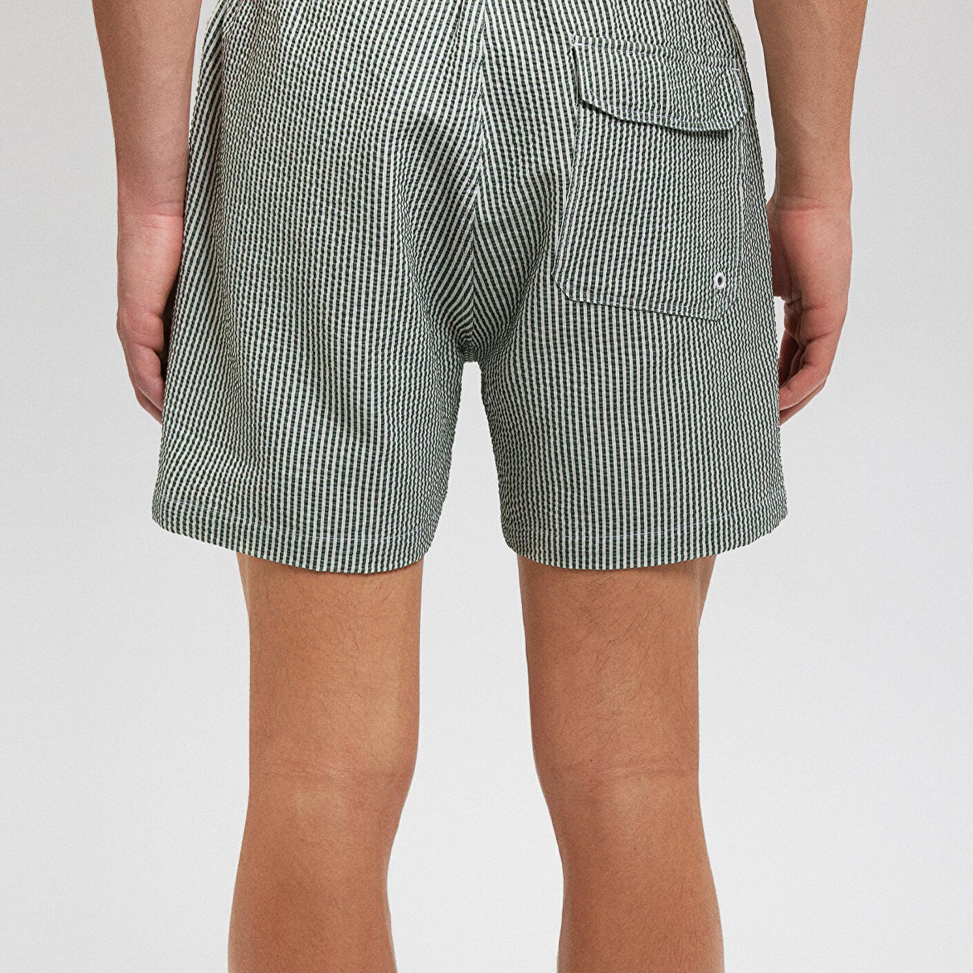 Mavi Gofre Kumaş Yeşil Deniz Şortu 0910235-71883