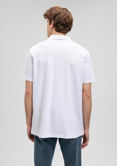  Mavi Beyaz Polo Tişört Loose Fit / Bol Rahat Kesim 0611904-620