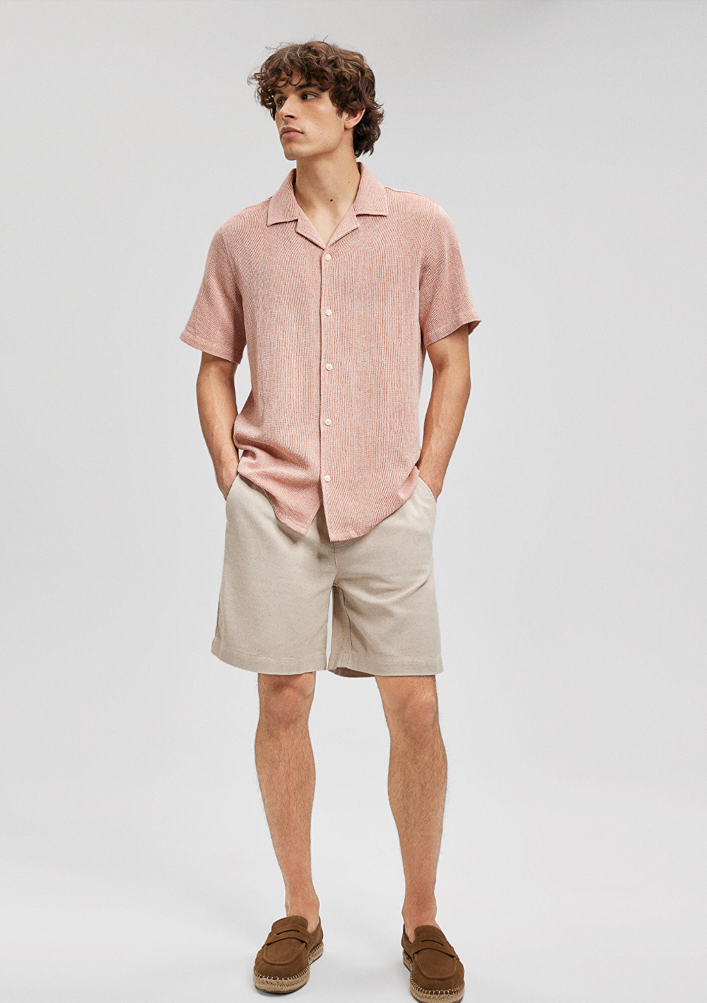  Mavi Dokulu Turuncu Gömlek Regular Fit / Normal Kesim 0210828-70448