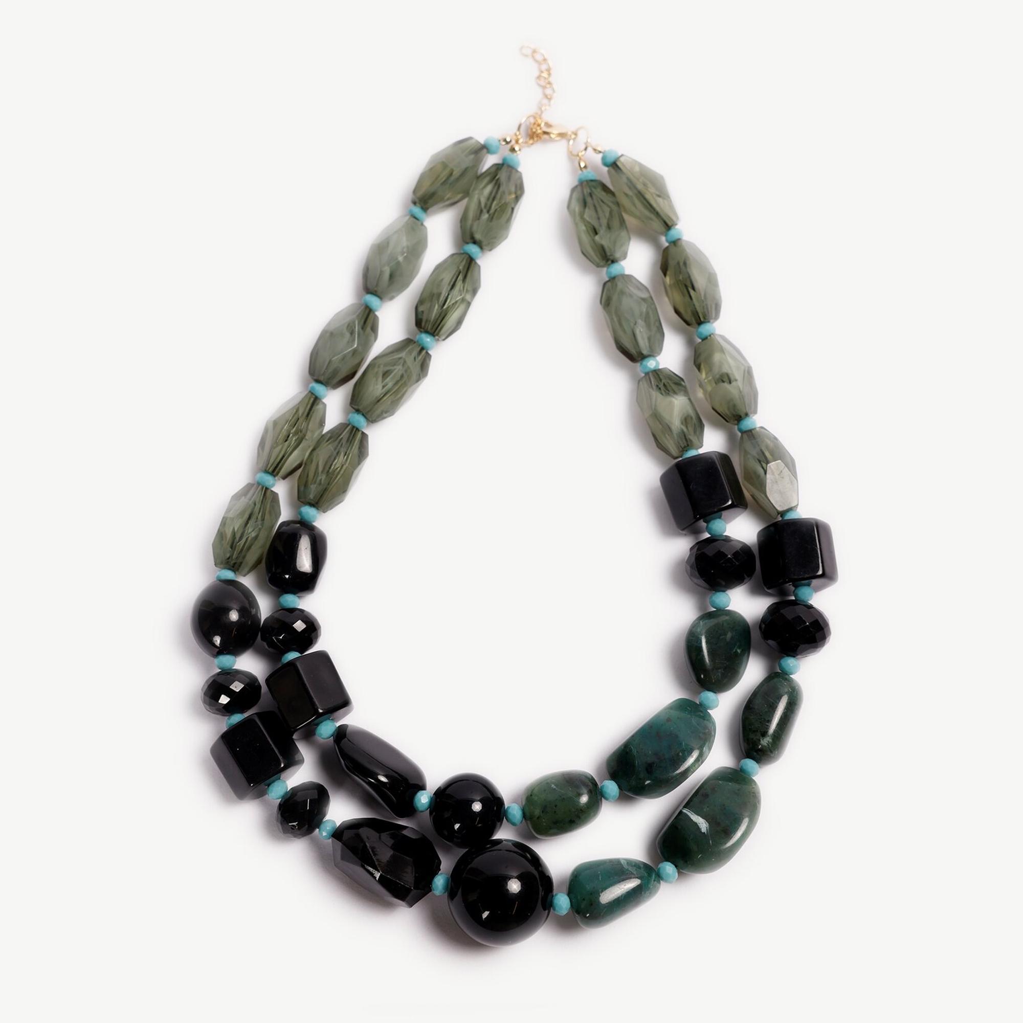 İkili Akrilik Büyük Taşlı Kolye