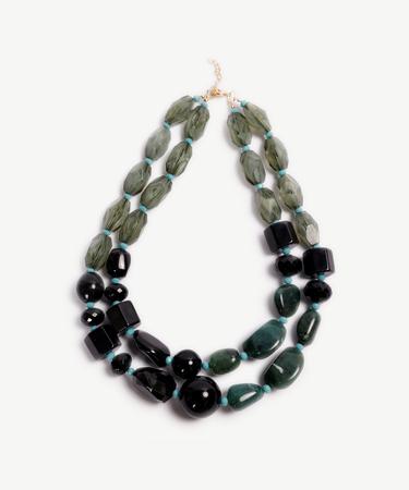  İkili Akrilik Büyük Taşlı Kolye