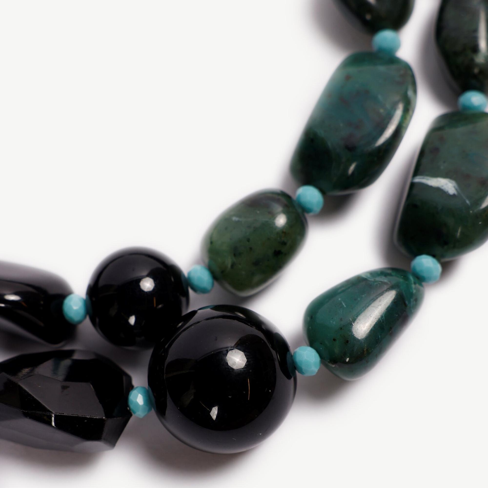 İkili Akrilik Büyük Taşlı Kolye