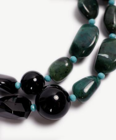  İkili Akrilik Büyük Taşlı Kolye