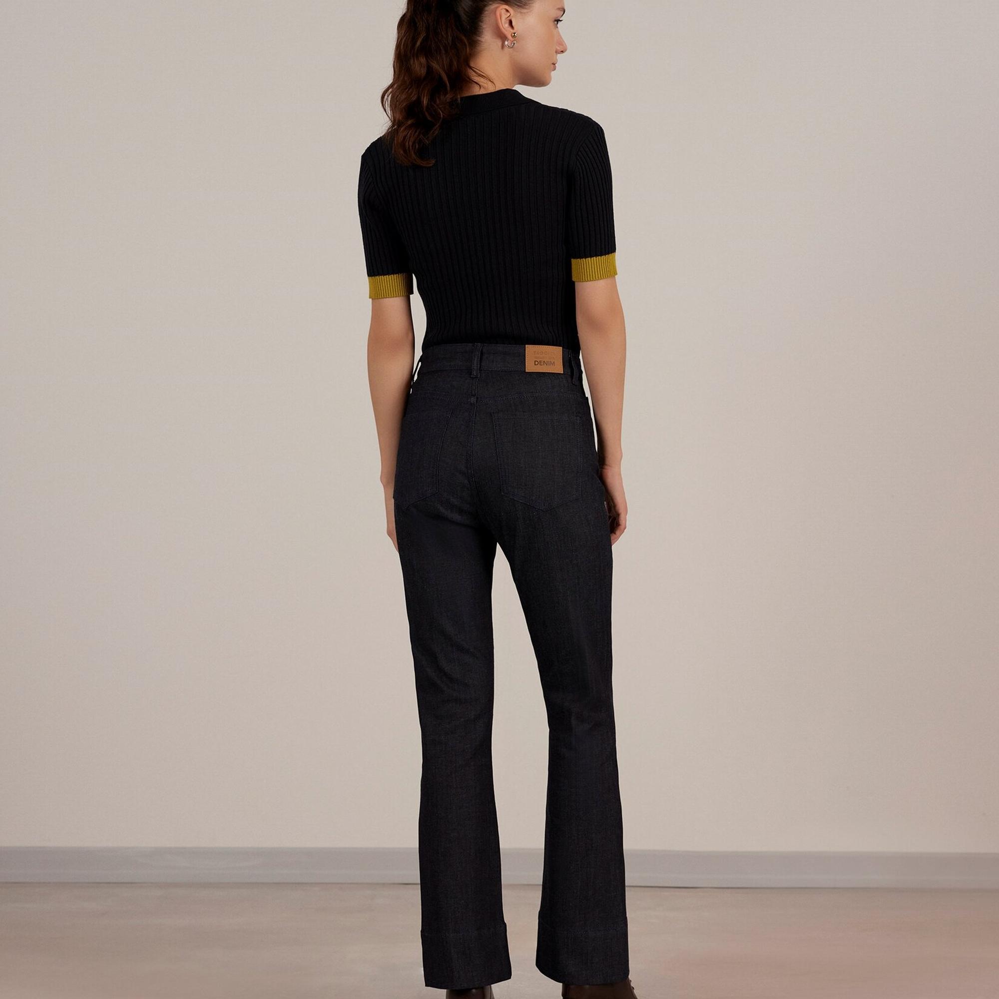 Biye Detaylı Denim Pantolon