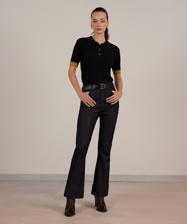  Biye Detaylı Denim Pantolon