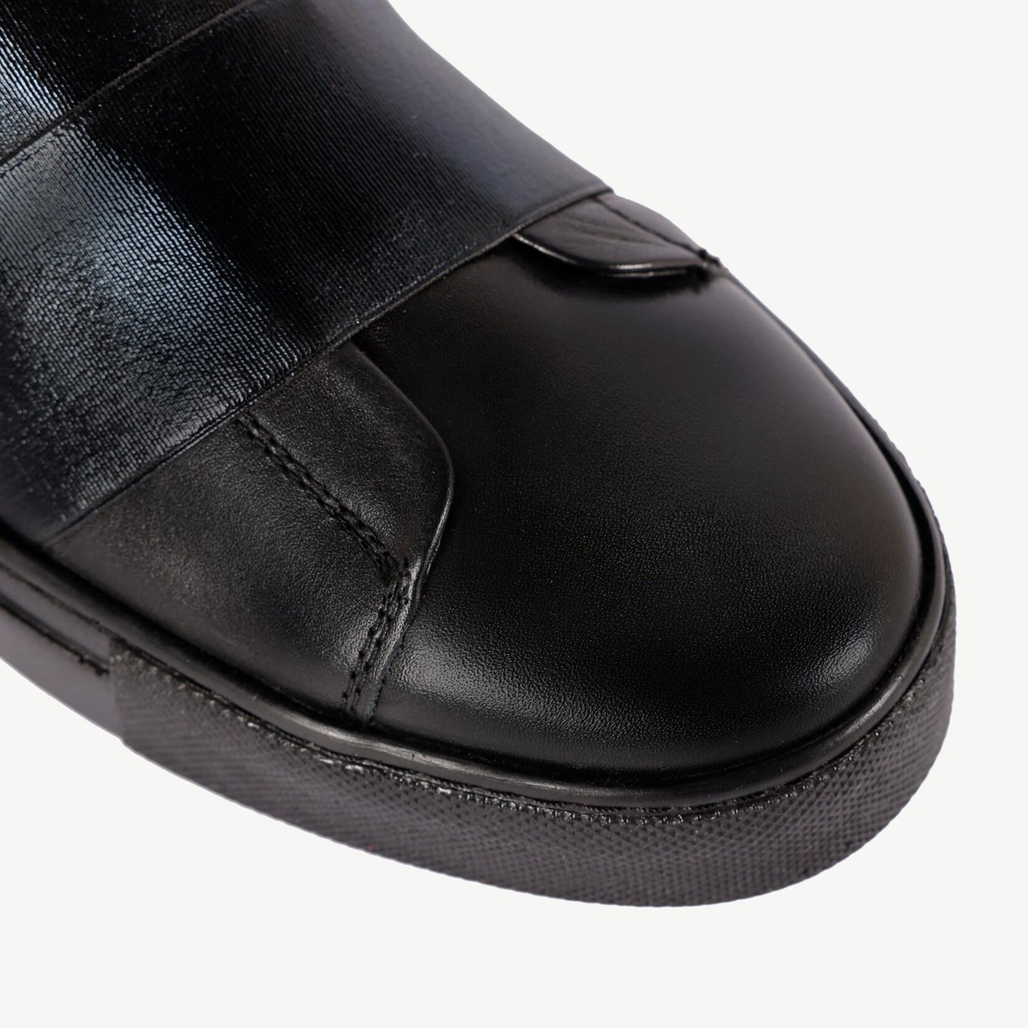 Lastikli Deri Sneaker