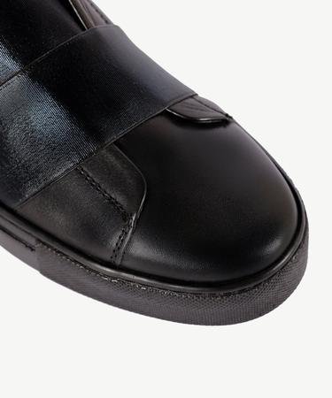  Lastikli Deri Sneaker