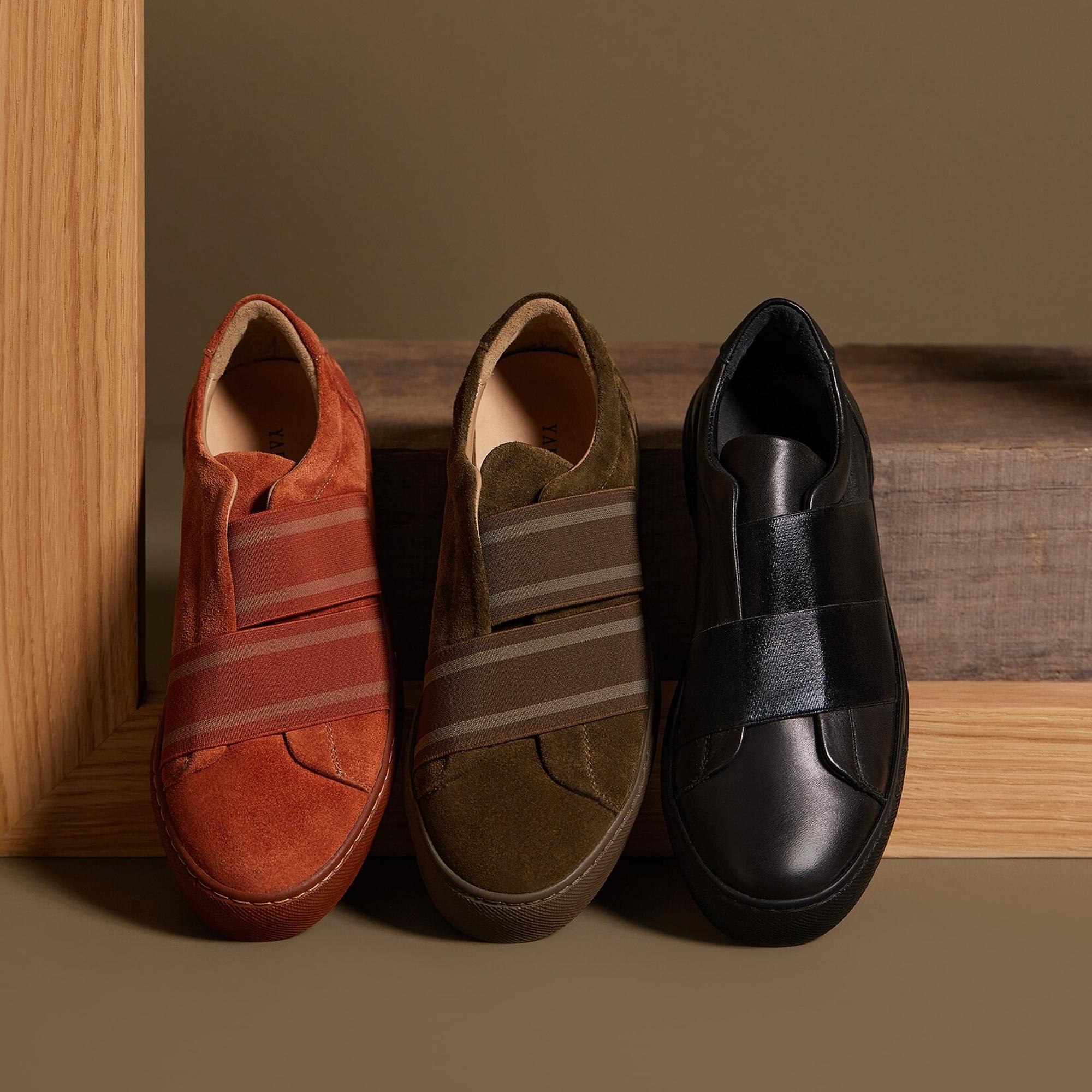 Lastikli Deri Sneaker