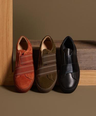  Lastikli Deri Sneaker