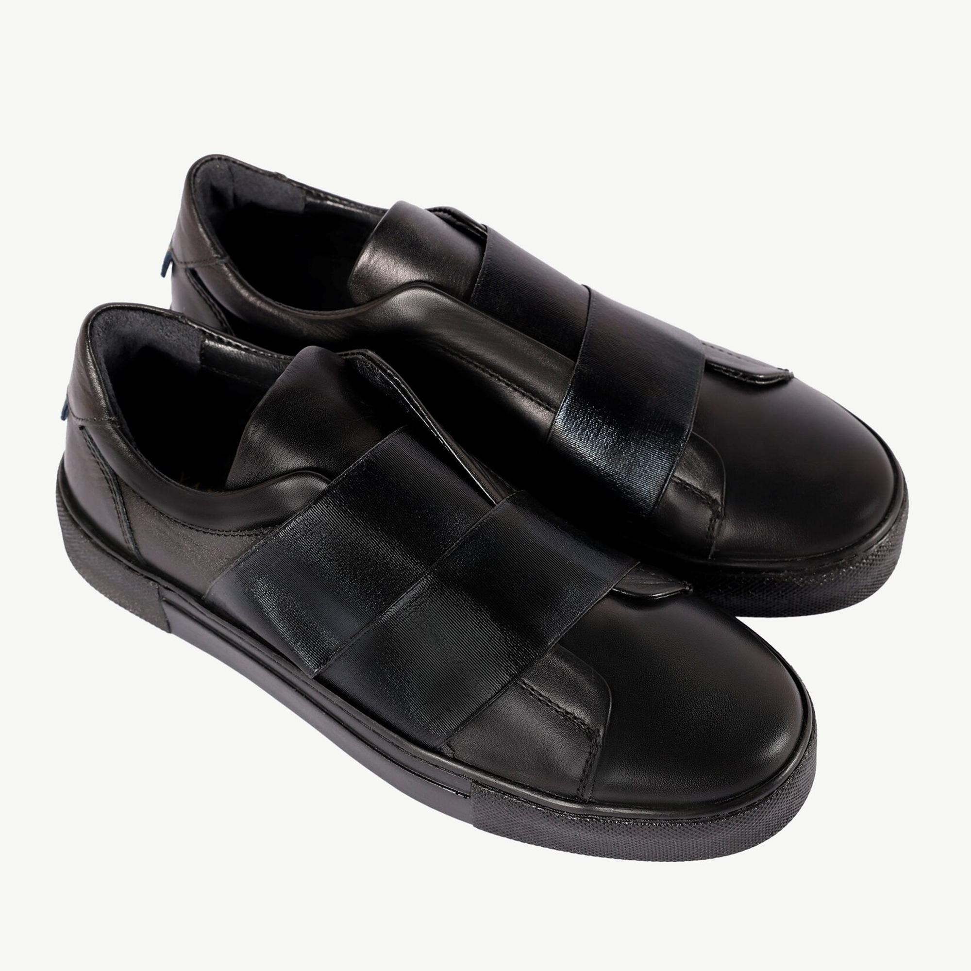 Lastikli Deri Sneaker