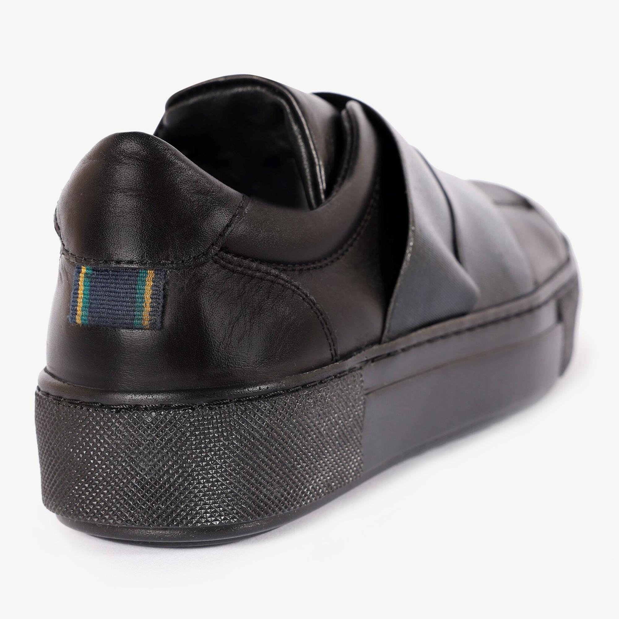 Lastikli Deri Sneaker