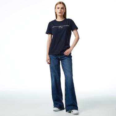  Tommy Hilfiger Reg Logo Kadın Lacivert T-Shirt