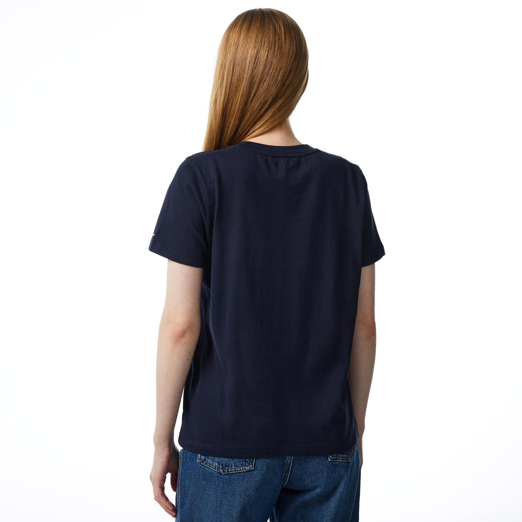 Tommy Hilfiger Reg Logo Kadın Lacivert T-Shirt
