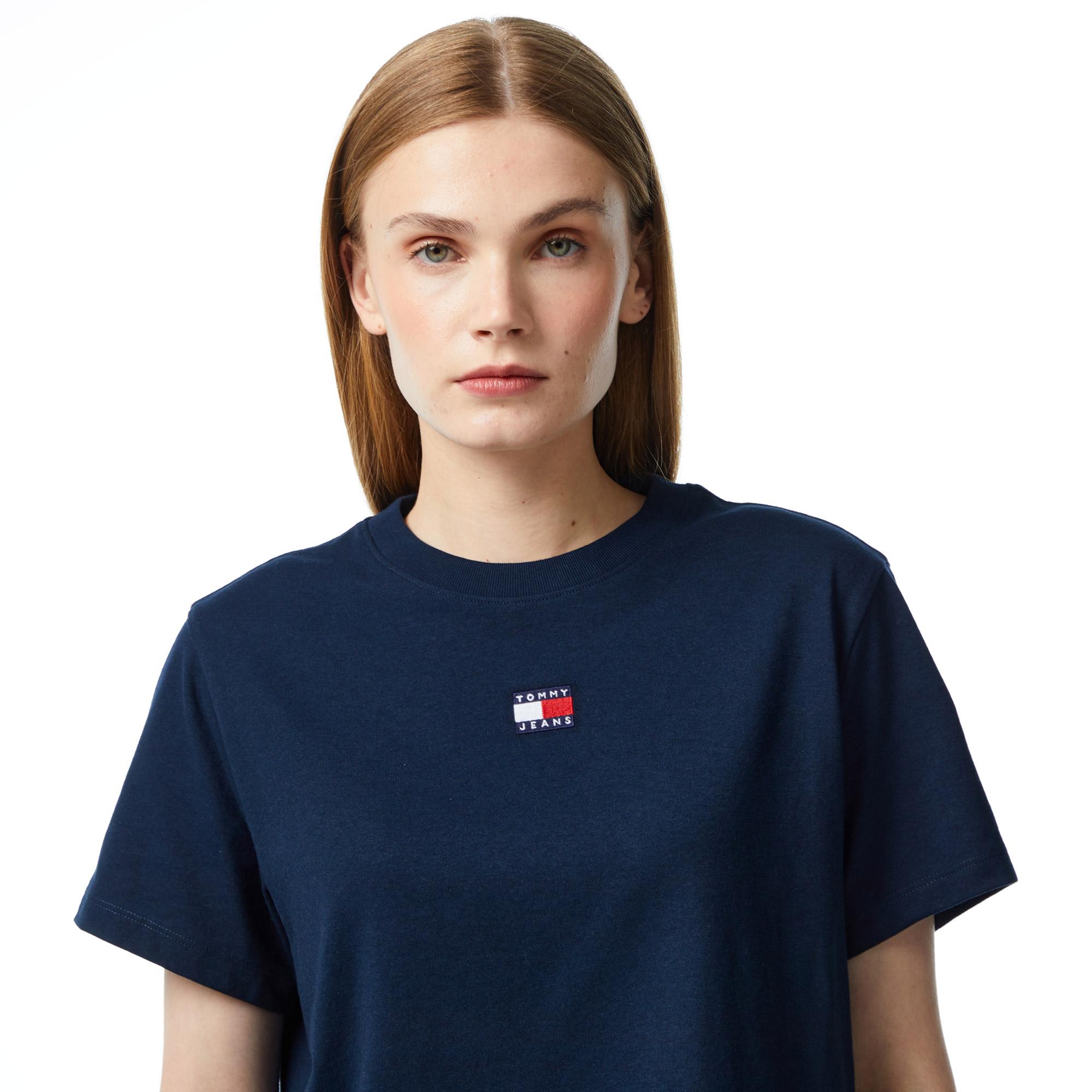 Tommy Jeans Badge Kadın Lacivert T-Shirt