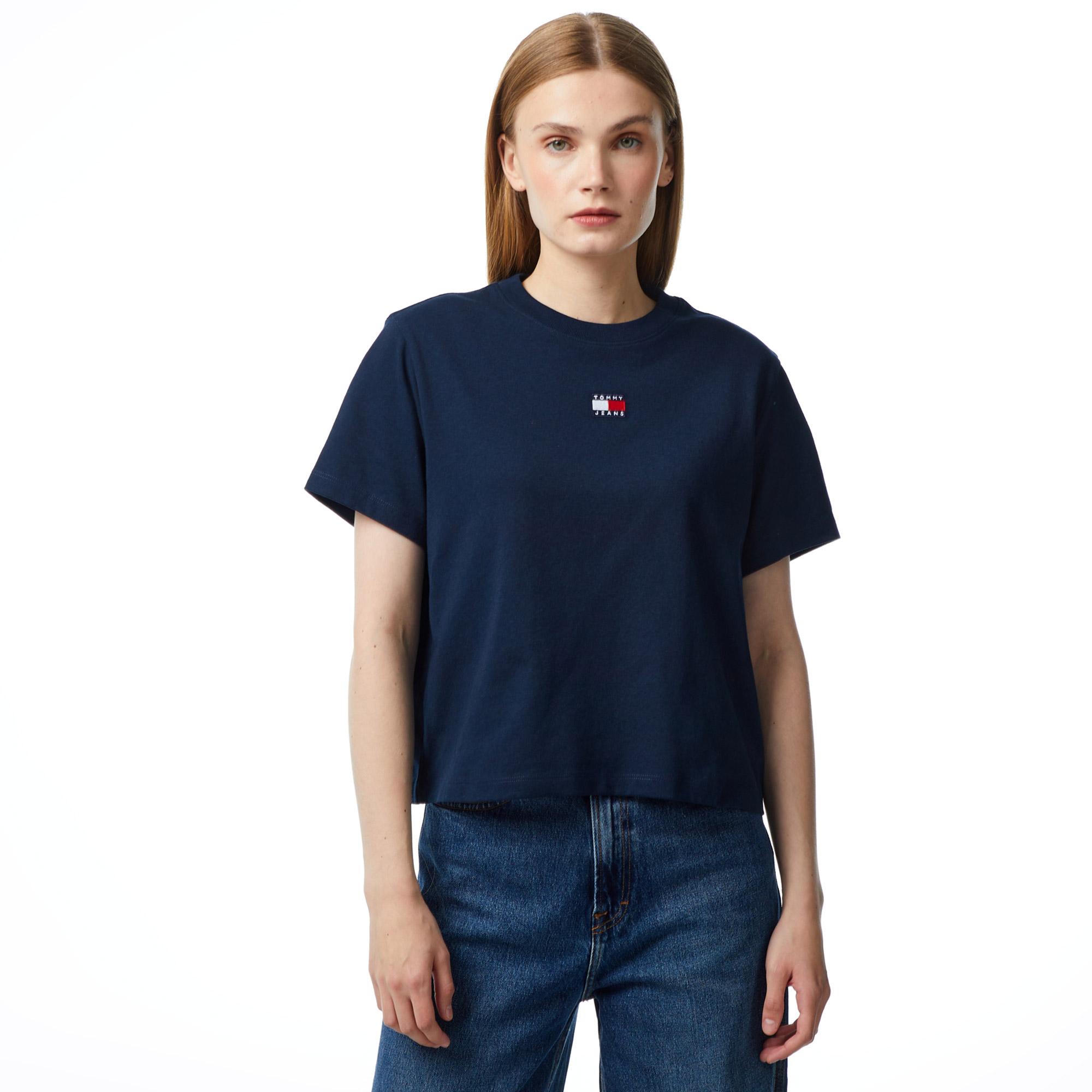 Tommy Jeans Badge Kadın Lacivert T-Shirt
