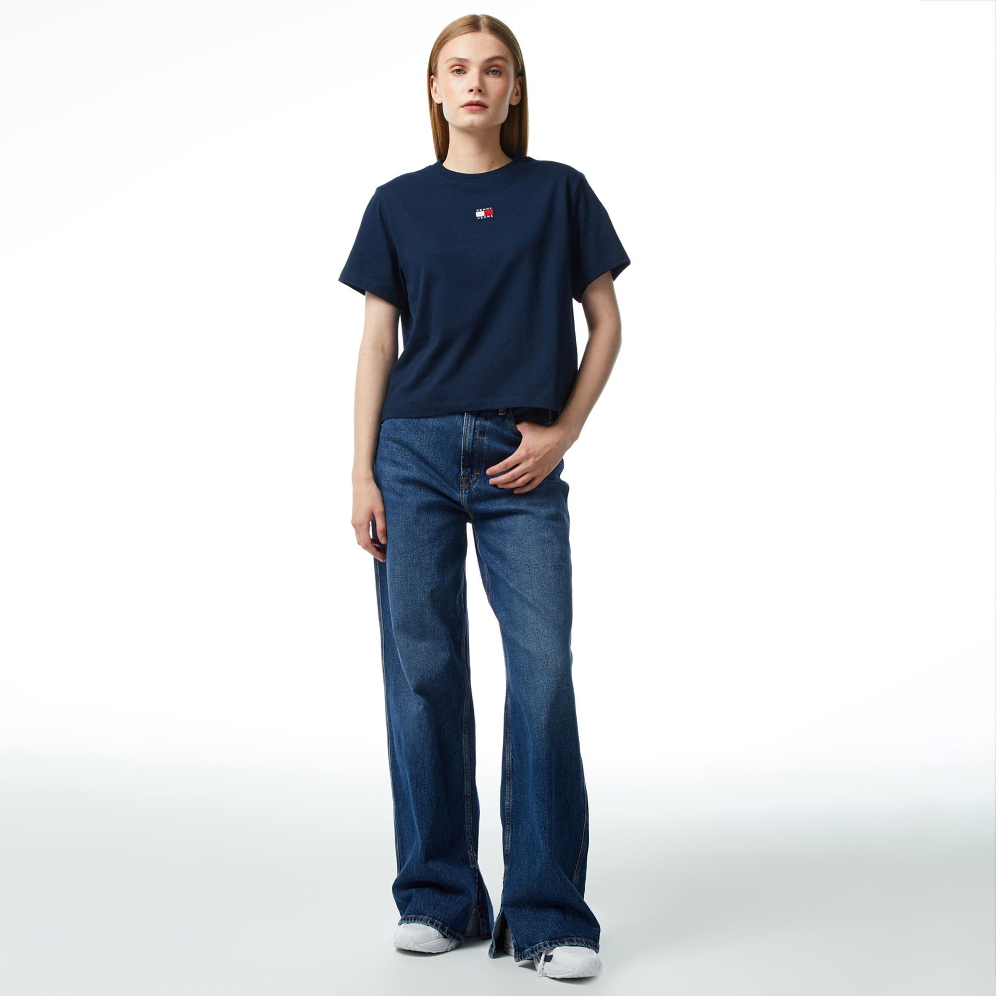Tommy Jeans Badge Kadın Lacivert T-Shirt