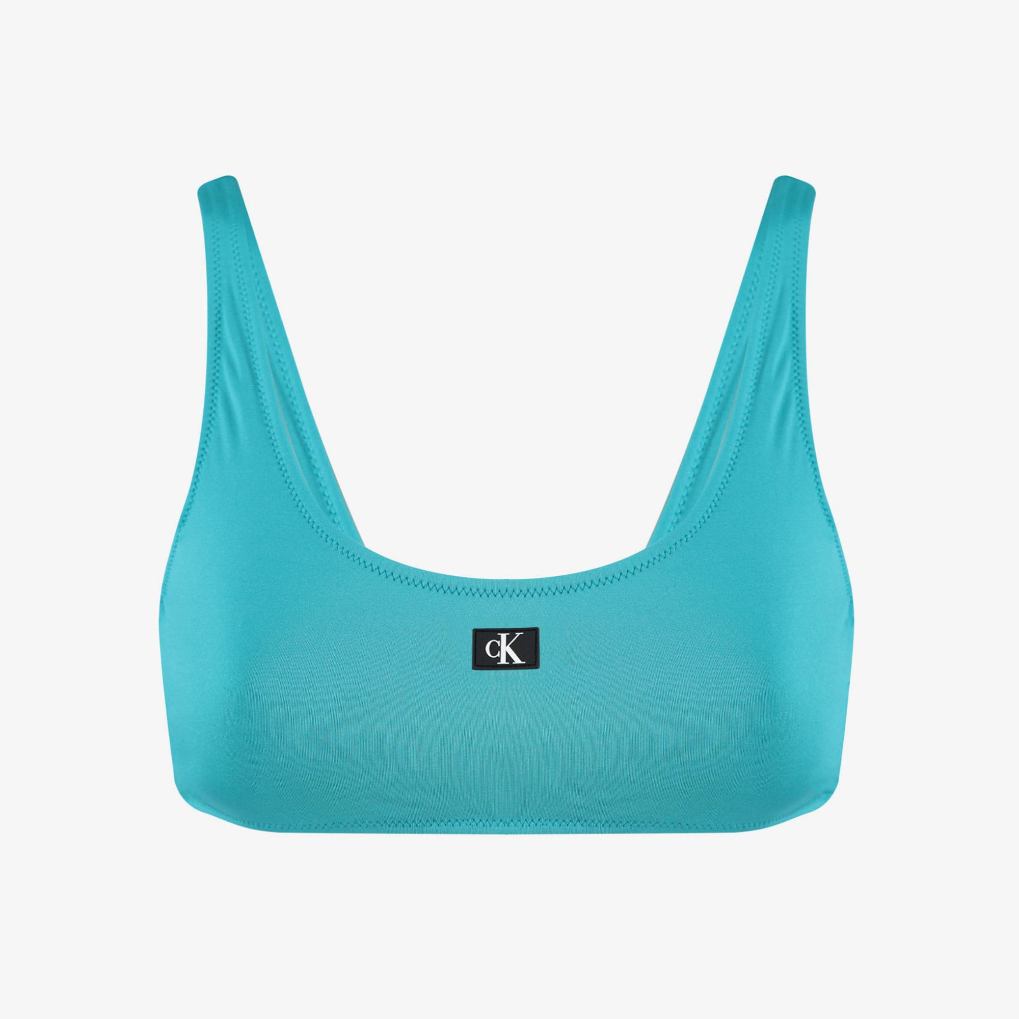 Calvin Klein Monogram Kadın Mavi Bikini Üstü