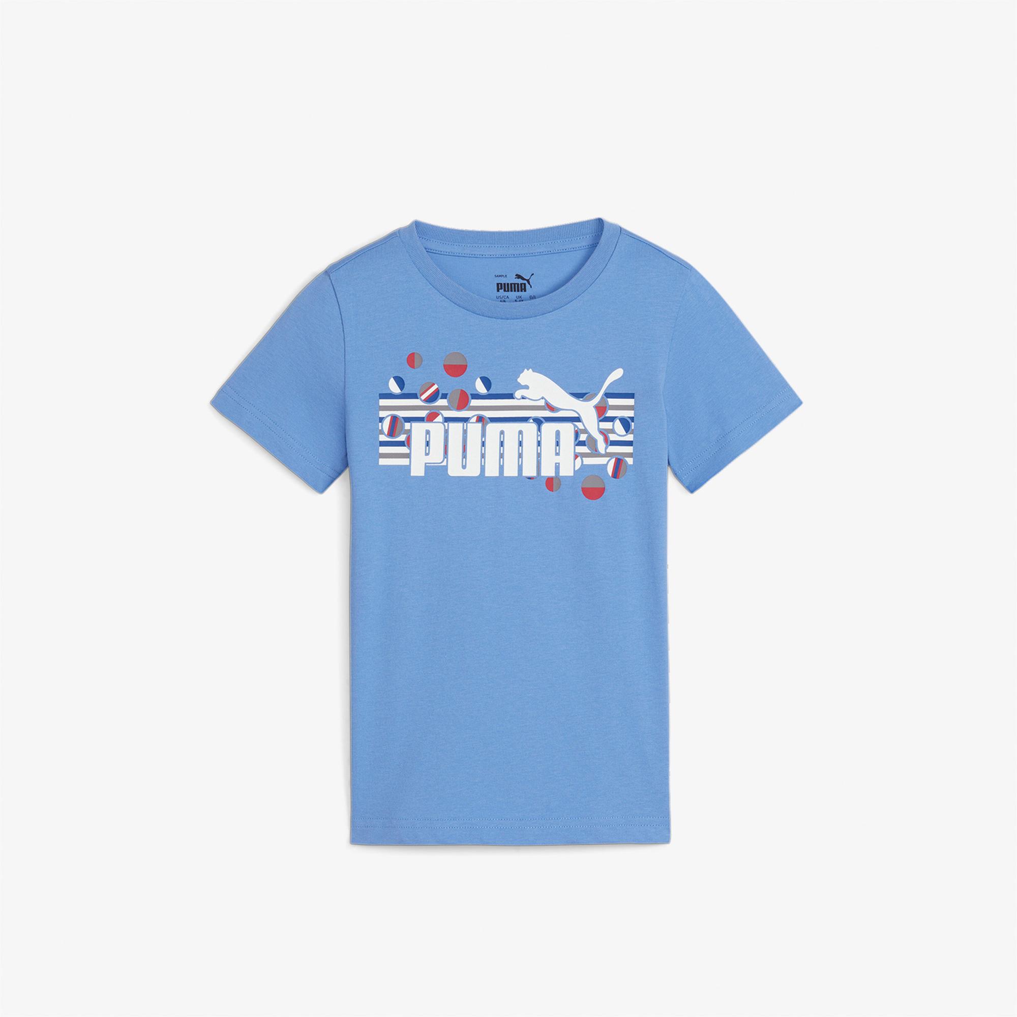 Puma Essential Summer Çocuk Mavi T-Shirt