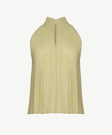  Kolsuz Dik Yaka Bağlamalı Bluz