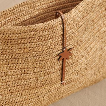  Manebi Handcrafted Raffia Kadın Bej El Çantas