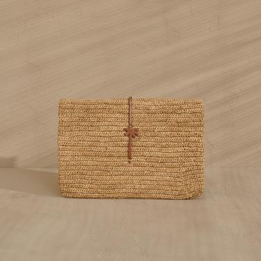  Manebi Handcrafted Raffia Kadın Bej El Çantas