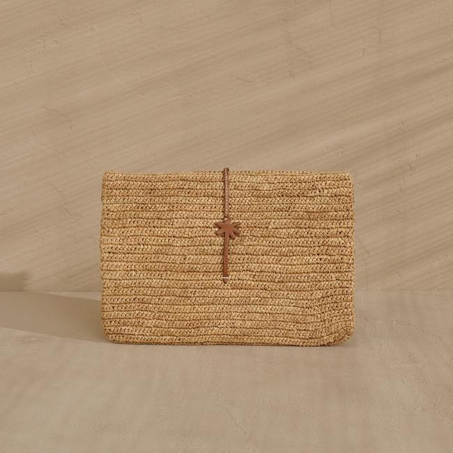  Manebi Handcrafted Raffia Kadın Bej El Çantas