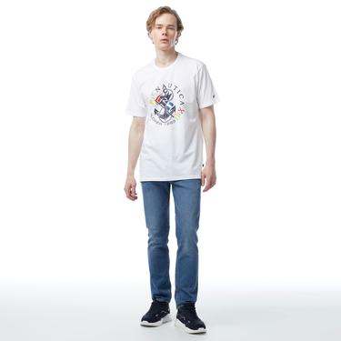 Nautica Erkek Beyaz Standart Fit T-Shirt