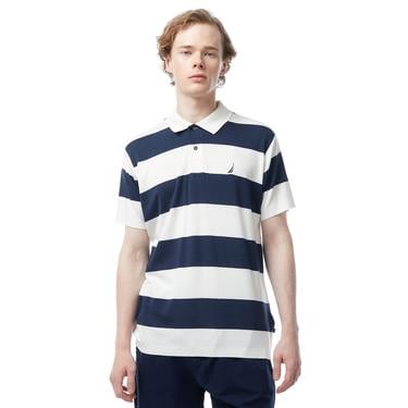 Nautica Erkek Lacivert Classic Fit Kısa Kollu Çizgili Polo