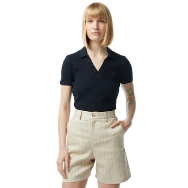  Nautica Kadın Siyah Slim Fit Kısa Kollu Polo