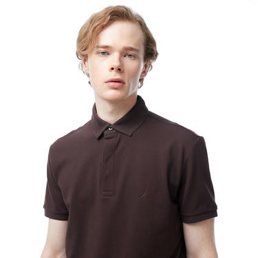  Nautica Erkek Kahverengi Slim Fit Kısa Kollu Polo