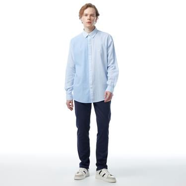  Nautica Erkek Mavi Classic Fit Uzun Kollu Renk Bloklu Gömlek