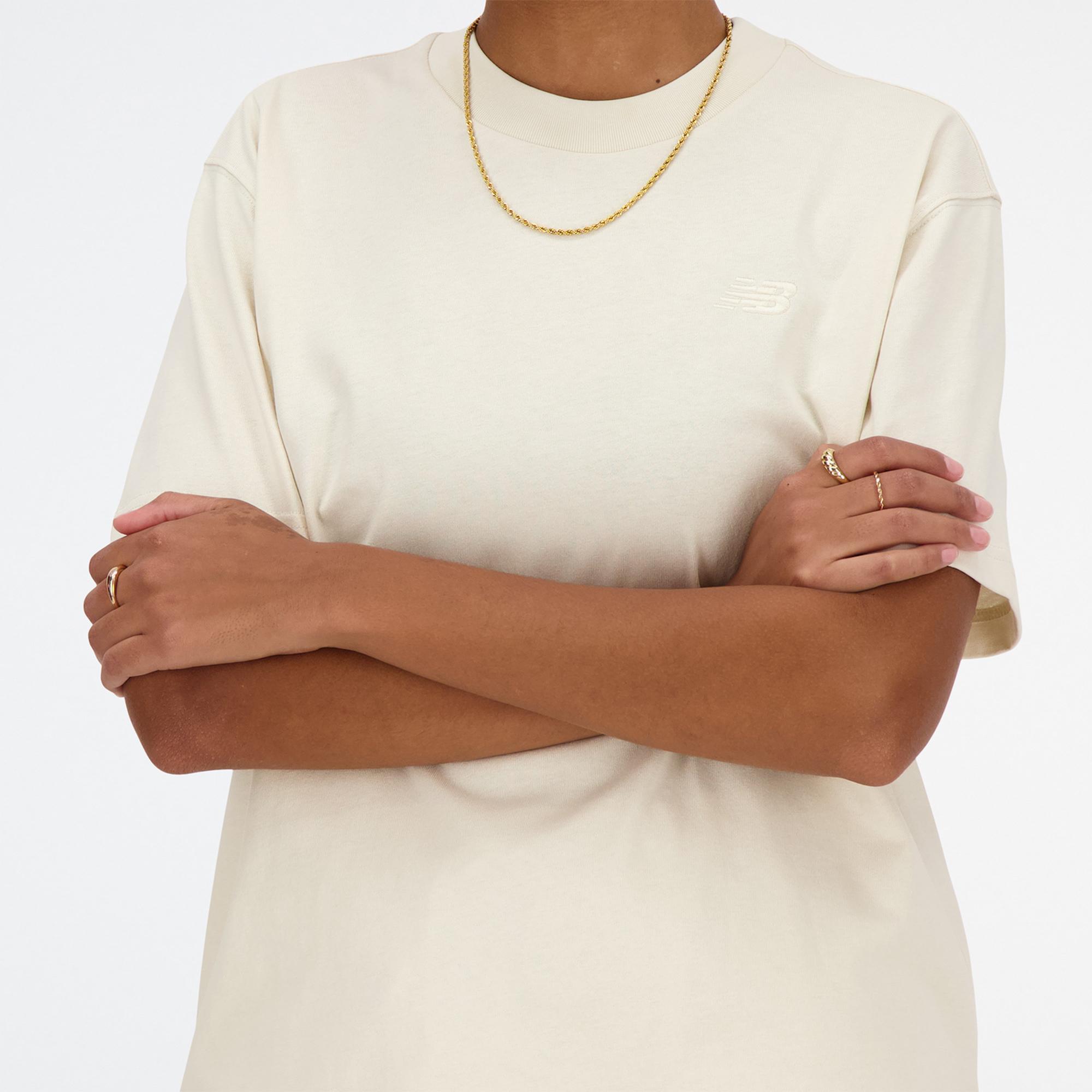 New Balance Athletics Jersey Kadın Krem T-Shirt