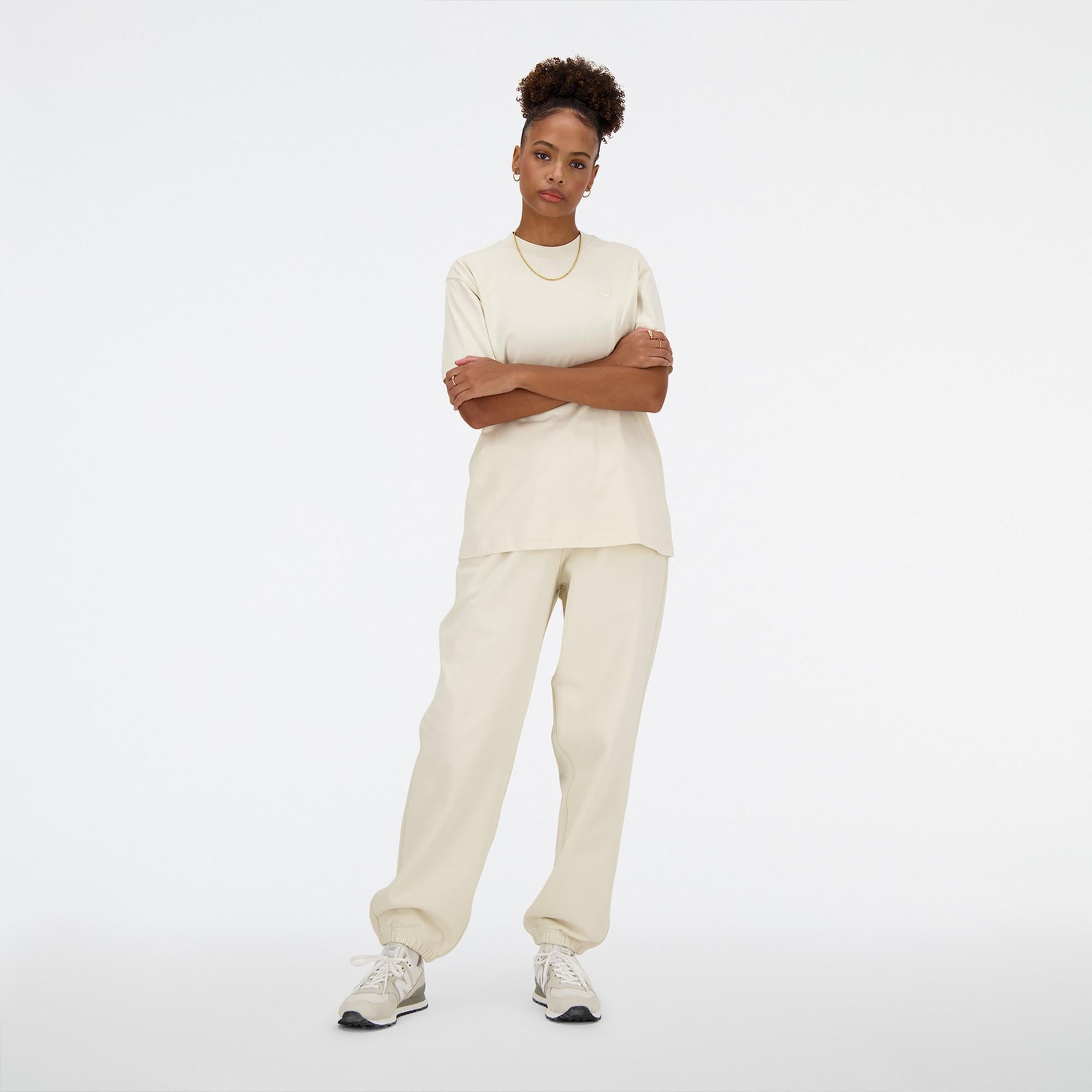 New Balance Athletics Jersey Kadın Krem T-Shirt