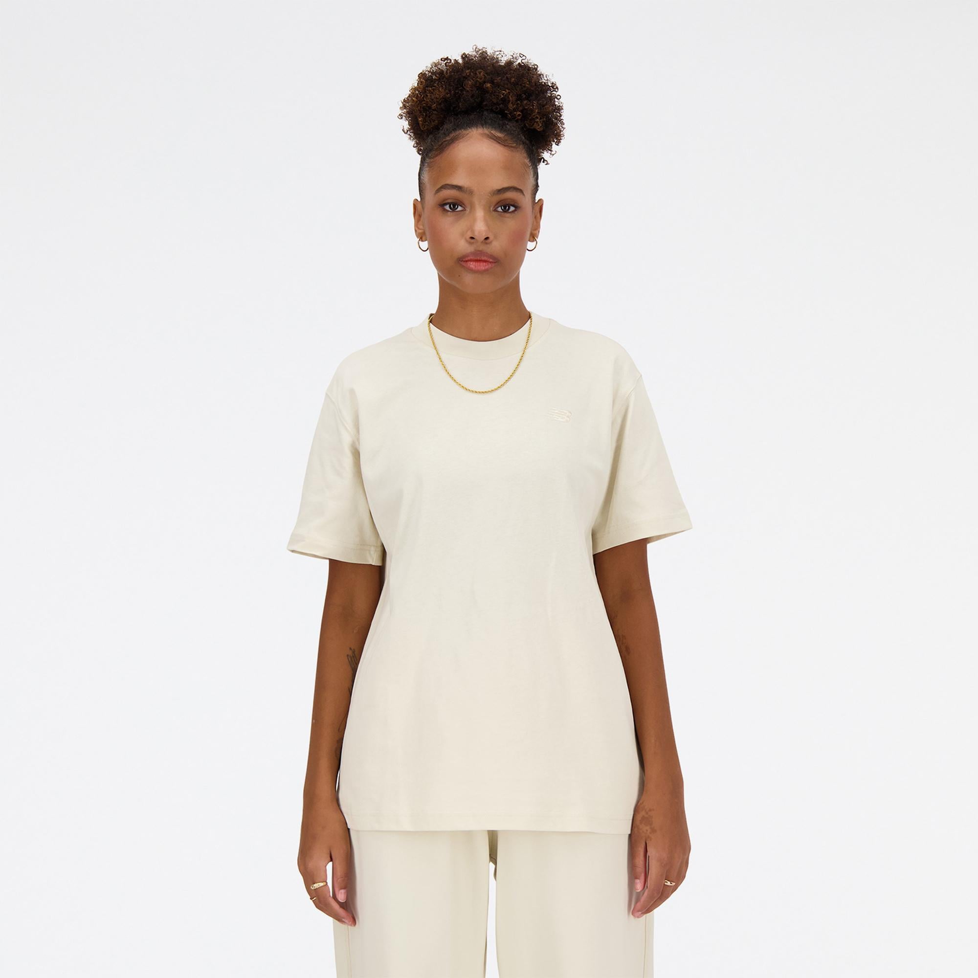 New Balance Athletics Jersey Kadın Krem T-Shirt